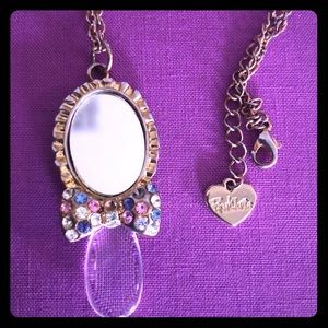 Pink Jaffe hand mirrored vintage necklace